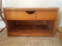 Wood Rolling Coffee Table with Drawer and Lower