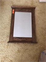 Small Wooden framed mirror and small frameless