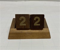 Wooden Block Dates on Little Stand Calendar
