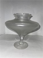 Very Large Clear Glass Compote Candy Jar