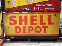 Original Shell Depot 6 x 3 Enamel Sign