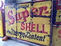 Original Super Shell 3 Piece Enamel Sign