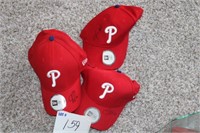 (3) Signed Phillies hats