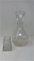 7.5” Waterford Lismore Vase & Cut Crystal Bud