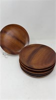 7.25” Wooden Plates by Salve of Honolulu Tiki