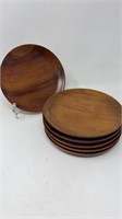7.25” Wooden Plates by Salve of Honolulu Tiki