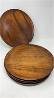 Wooden Dinner Plates by Salve of Honolulu Tiki