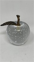 Bullicante Glass Apple Paperweight w Brass Stem
