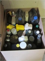 Box of Fluids incl Oil, Paint, Cleaners, Adhesives