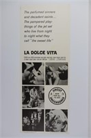 La Dolce Vita/Fellini 14 X 36 Insert Poster