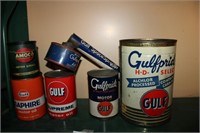 Gulf oil cans