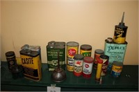 Assorted advertising tins