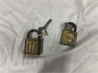 (2) Brass Locks w/ Keys