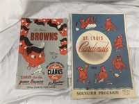 (2) 1952 St Louis Browns / Cardinals Programs