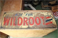 Wild Root tin sign