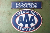 Elk-Cameron Motor Club porcelain sign