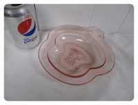 Pink Heisey Flamingo Dish Glass