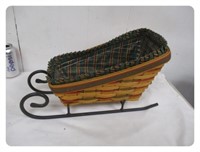 Longaberger Sleigh Basket with Liner protector