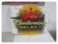 Budweiser Select Tin Sign Stained 32x28