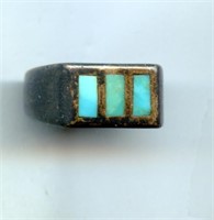 Sterling Ring s8.5 Turquoise inlaid