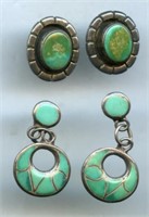 (2) Sets of Sterling Turquoise Earrings