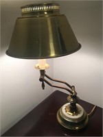 Brass Table Lamp with Metal Lamp Shade
