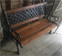 Heavy Cast Iron and Wood Bench