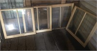 Lot of Four Unused Wood Framed Double Pane Windows