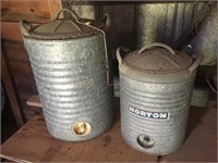 Pair of Vintage Metal Water Coolers