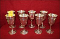 set of 8 Meadow Rose Sterling Silver Water Goblets