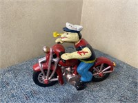 CAST POPEYE RIDING A MOTORCYCLE