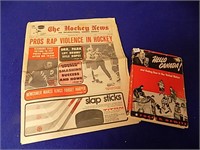 Vintage Hockey Lot Mags/ Book Baseball Cards
