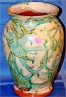 Redware Pottery Vase w/ Drip Glaze