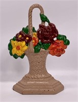 Iron door step - flower basket, 1.5" x 4.25" base,