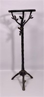 Cast iron planter, bird on branch & leaf castings,