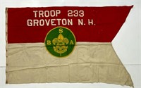 Boy Scout Flag - Troop 233 Groveton N.H., 34" x 55