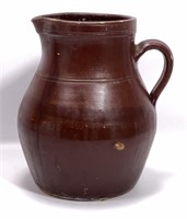 Stoneware pitcher - red glaze - 8.5" dia., 11"