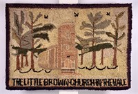 Hooked rug, "The Little Brown Church In The Vale"