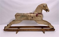 Wooden rocking horse, 35" long, 5.5" wide, 20" T