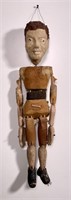 Marionette - papier mache head, wooden body,