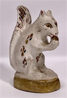 Chalkware squirrel, hand painted, 3.25" x 4" base,