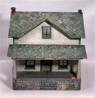 Farm house, all wood, painted stone, 17" x 14.25"