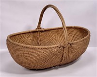 Oak basket, double bottom,1/4" splints, 20.5" long