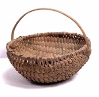 Oak basket, 16.5" x 17" dia., 8" deep plus handle,