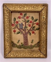 Folk art embroidery - Squirrel in Apple Tree, 6"
