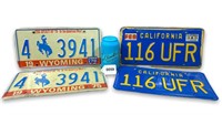 VTG 70's Wyoming and California License Plates