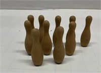 Lot of Tiny Little Wooden Bowling Pins Cool Decor