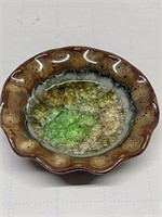 Hand Made Crackled Glass and Ceramic Trinket Dish