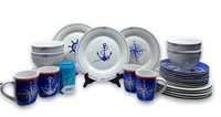 MCM Nautical Dinner/Drinkware Set (24pc)
