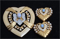 Elizabeth Taylor Heart Of Hollywood Earrings, Pin